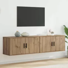   vidaXL Fali TV szekrény szett 2 pcs Artisan tölgy 80 x 34,5 x 40 cm
