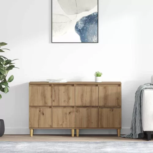 vidaXL Oldalszekrények 2 pcs Artisan tölgy 60 x 35 x 70 cm Faanyag