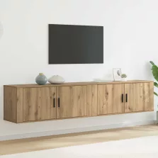   vidaXL Fali TV szekrény szett 2 pcs Artisan tölgy 100 x 34,5 x 40 cm