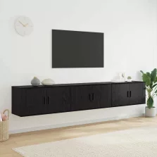   vidaXL Fali TV szekrény szett 3 pcs Fekete tölgy 80 x 34,5 x 40 cm