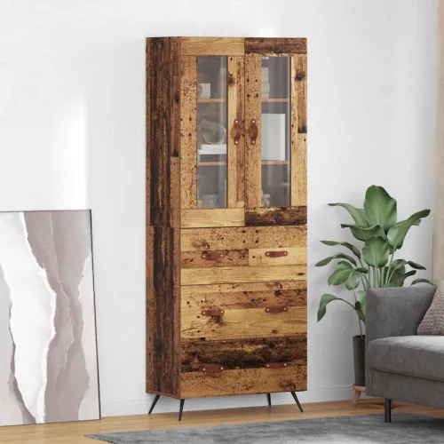 vidaXL Highboard Szekrény Falra szerelhető 2 pcs Öreg fa Faanyag