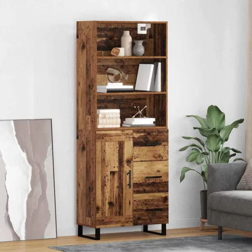 vidaXL Magasfiú fiókkal Öreg fa 69,5 x 34 x 180 cm Faanyag