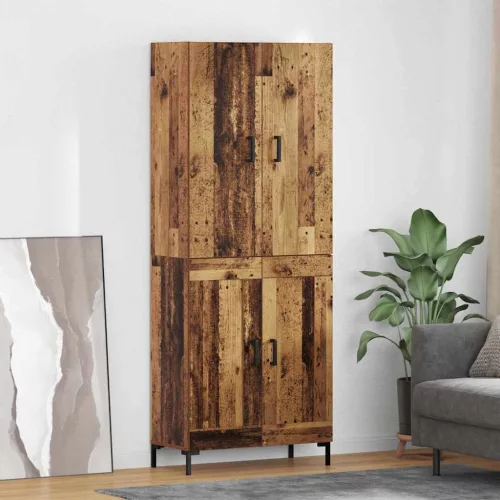 vidaXL Magasfiú Falra szerelhető Öreg fa 69,5 x 34 x 180 cm Faanyag