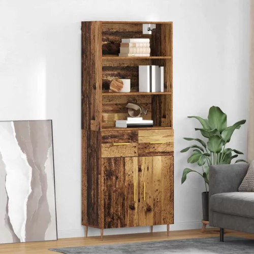 vidaXL Magasfiú fiókkal Öreg fa 69,5 x 34 x 180 cm Faanyag