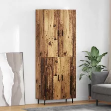   vidaXL Magasfiú Öreg fa 69,5 x 34 x 180 cm Műanyag Fa és Üveg