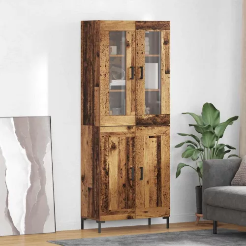vidaXL Magasfiú 2 pcs Öreg fa 69,5 x 34 x 180 cm Faanyag