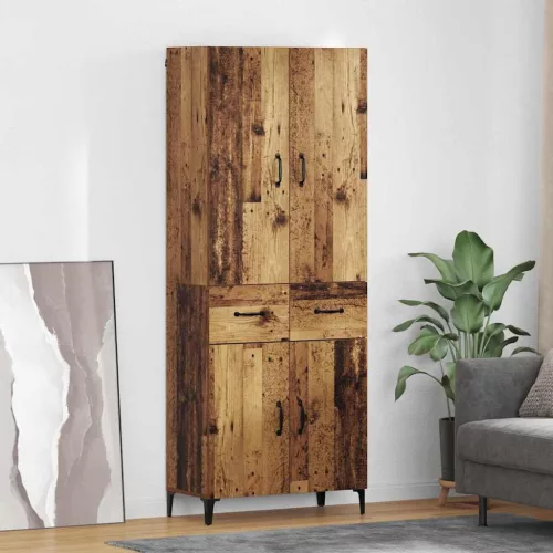 vidaXL Magasfiú Falra szerelhető Öreg fa 69,5 x 34 x 180 cm Faanyag