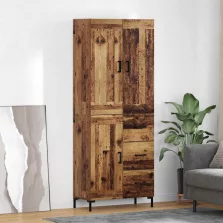 vidaXL Magasfiú fiókkal 2 pcs Öreg fa Faanyag
