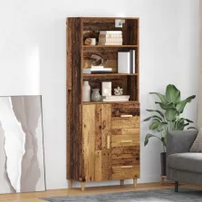   vidaXL Magasfiú fiókkal Öreg fa 69,5 x 32,5 x 180 cm Faanyag