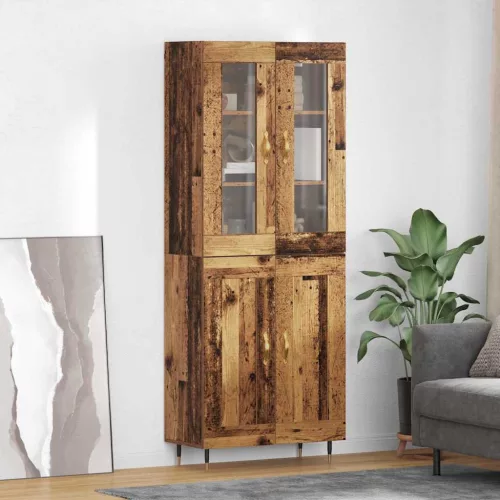 vidaXL Magasfiú 2 pcs Öreg fa 69,5 x 34 x 180 cm Faanyag