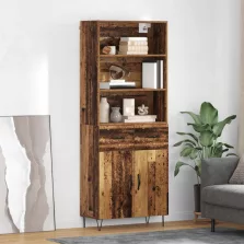   vidaXL Magasfiú fiókkal Öreg fa 69,5 x 34 x 180 cm Faanyag