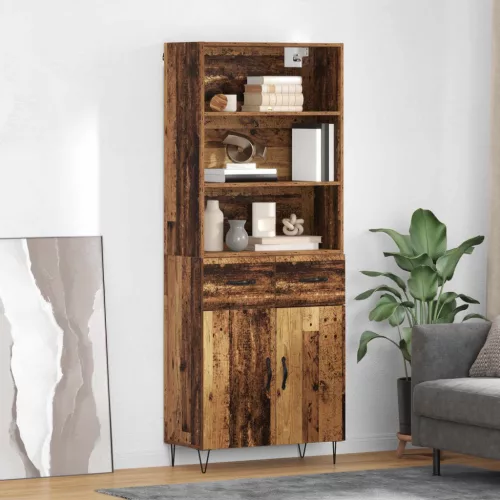 vidaXL Magasfiú fiókkal Öreg fa 69,5 x 34 x 180 cm Faanyag