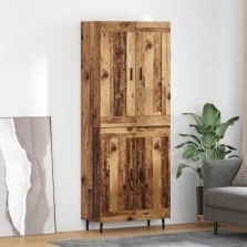vidaXL Magasfiú 2 pcs Öreg fa Műanyag Fa és Üveg