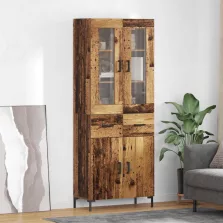   vidaXL Magasfiú fiókkal 2 pcs Öreg fa 69,5 x 34 x 180 cm Faanyag