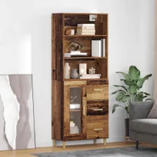   vidaXL Magasfiú Falra szerelhető Régi fa 69,5 x 34 x 180 cm Faanyag