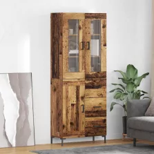   vidaXL Magasfiú fiókkal 2 pcs Öreg fa 69,5 x 34 x 180 cm Faanyag