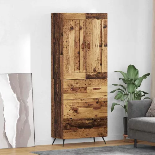 vidaXL Magasfiú fiókkal Öreg fa 69,5 x 34 x 180 cm Faanyag