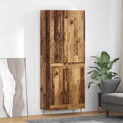 vidaXL Magasfiú Falra szerelhető Öreg fa 69,5 x 34 x 180 cm Faanyag