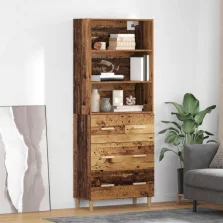   vidaXL Magasfiú fiókkal Öreg fa 69,5 x 32,5 x 180 cm Faanyag