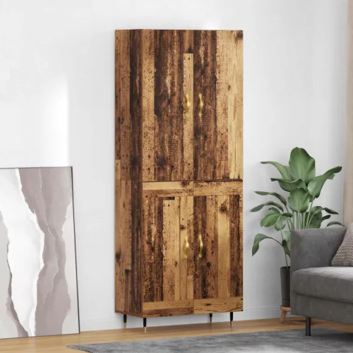 vidaXL Magasfiú Falra szerelhető Öreg fa 69,5 x 34 x 180 cm Faanyag