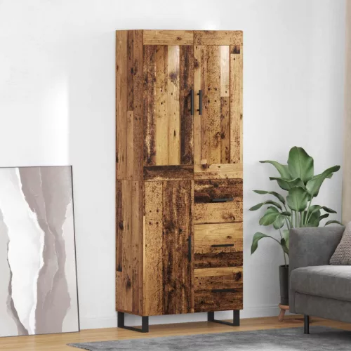 vidaXL Magasfiú fiókkal Öreg fa 69,5 x 34 x 180 cm Faanyag