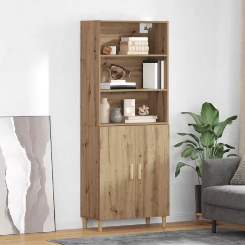 vidaXL Magasfiú kézműves tölgy 69,5 x 34 x 180 cm Faanyag