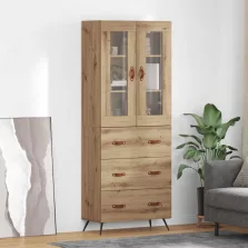   vidaXL Highboard Szekrény Falra szerelhető 2 pcs Artisan tölgy Faanyag