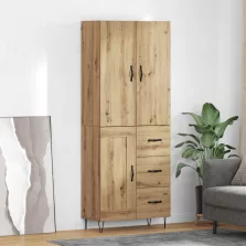   vidaXL Magasfiú fiókkal 2 pcs Artisan tölgy RÉtegelt fa és üveg