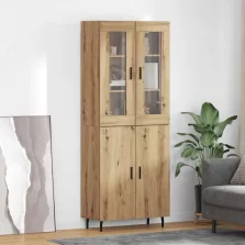 vidaXL Magasfiú 2 pcs Artisan tölgy Műanyag Fa és Üveg