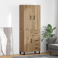   vidaXL Magasfiú fiókkal 2 pcs Artisan tölgy Műanyag Fa és Üveg