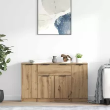 vidaXL Széf fiókkal 3 pcs Artisan tölgy Faanyag