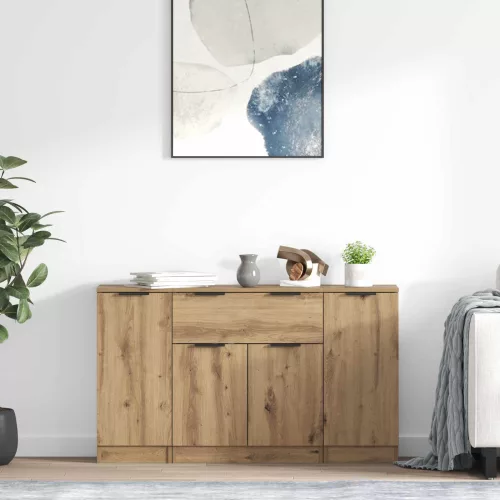 vidaXL Széf fiókkal 3 pcs Artisan tölgy Faanyag