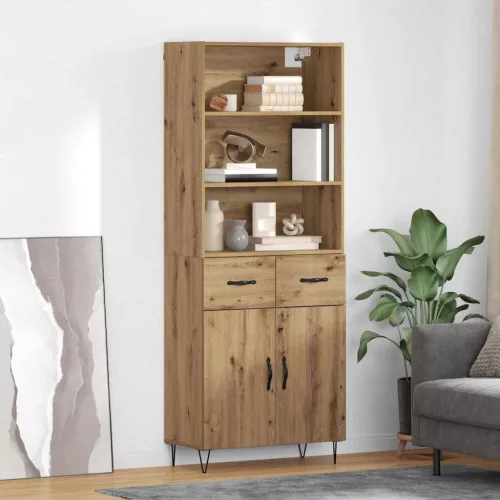 vidaXL Magasfiú fiókkal Artisan tölgy 69,5 x 34 x 180 cm Faanyag