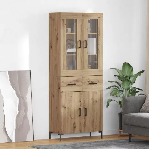 vidaXL Magasfiú fiókkal 2 pcs Artisan tölgy 69,5 x 34 x 180 cm Faanyag