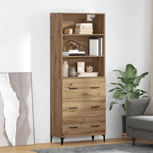 vidaXL Magasfiú fiókkal Artisan tölgy 69,5 x 34 x 180 cm Faanyag
