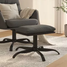   vidaXL sötétszürke szövet és műbőr lábzsámoly 60x60x36 cm