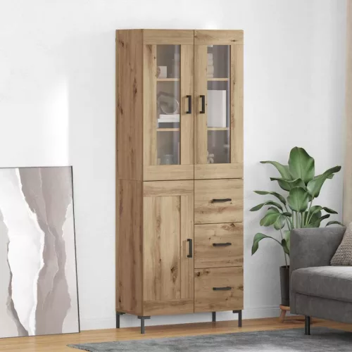 vidaXL Magasfiú fiókkal 2 pcs Artisan tölgy 69,5 x 34 x 180 cm Faanyag
