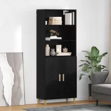 vidaXL Magasfiú Fekete tölgy 69,5 x 32,5 x 180 cm Faanyag