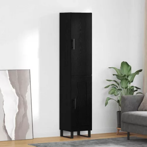vidaXL Magasfiú Fekete tölgy 34,5 x 34 x 180 cm Faanyag