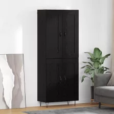 vidaXL Magasfiú Fekete tölgy 69,5 x 34 x 180 cm Faanyag