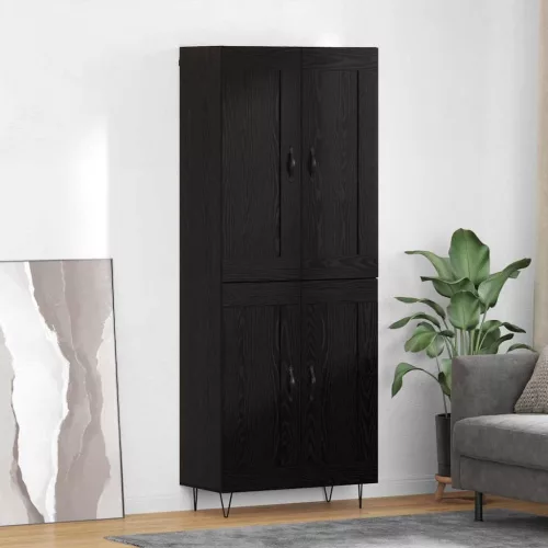 vidaXL Magasfiú Fekete tölgy 69,5 x 34 x 180 cm Faanyag