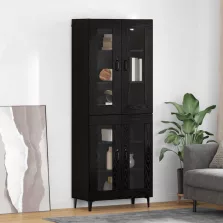 vidaXL Magasfiú Fekete tölgy 69,5 x 34 x 180 cm Faanyag