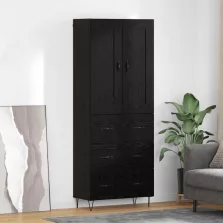   vidaXL Magasfiú fiókkal Fekete tölgy 69,5 x 34 x 180 cm Faanyag