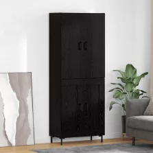 vidaXL Magasfiú Fekete tölgy 69,5 x 34 x 180 cm Faanyag