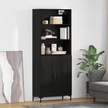   vidaXL Magasfiú fiókkal Fekete tölgy 69,5 x 34 x 180 cm Faanyag