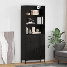   vidaXL Magasfiú fiókkal Musta tammi 69,5 x 34 x 180 cm Faanyag