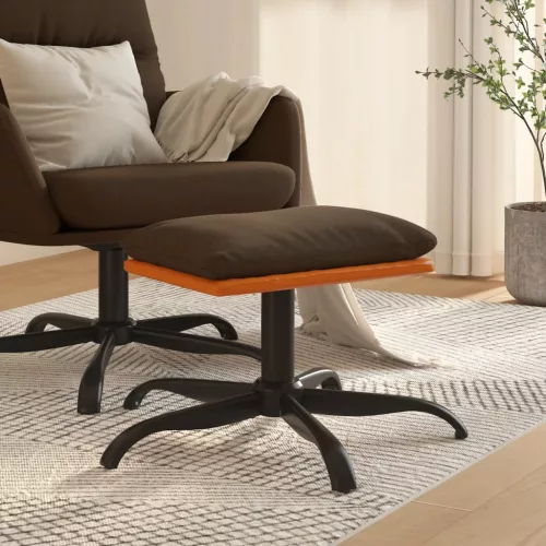 vidaXL barna szövet és műbőr lábzsámoly 60x60x36 cm