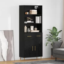   vidaXL Magasfiú fiókkal Fekete tölgy 69,5 x 34 x 180 cm Faanyag