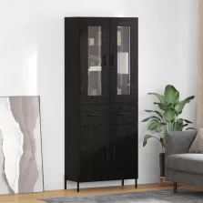   vidaXL Magasfiú fiókkal Fekete tölgy 69,5 x 34 x 180 cm Faanyag