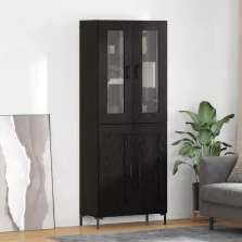   vidaXL Magasfiú 2 pcs Fekete tölgy 69,5 x 34 x 180 cm Faanyag